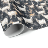 Papier Cadeau Imaginaire amusant Chèvre ferme animal (Coin rond)