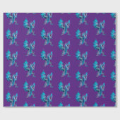 Papier Cadeau Imaginaire Blue Fire Dragon violet (Plat)