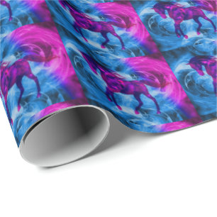 Papier Cadeau Imaginaire coloré Cheval animal