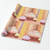 Papier Cadeau Imaginaire Cupcake Douceurs colorées (Déroulé)
