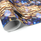 Papier Cadeau Imaginaire de luxe Gemstone Abstrait (Coin rond)