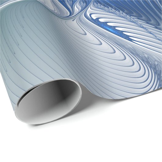 Papier Cadeau Imaginaire dynamique tons bleus Abstraits Art frac (Coin rond)