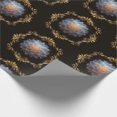 Papier Cadeau Imaginaire Fleur romantique et cadre d'or (Coin)