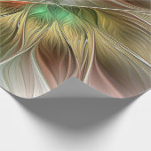 Papier Cadeau Imaginaire Floral Avec Or Moderne Abstrait Fractal (Coin)