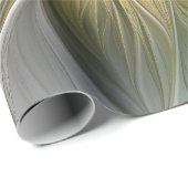 Papier Cadeau Imaginaire Floral Avec Or Moderne Abstrait Fractal (Coin rond)