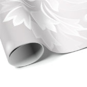 Papier Cadeau Imaginaire floral blanc gris (Coin rond)
