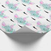 Papier Cadeau Imaginaire unicorne face carrelé partie envelopper (Coin)