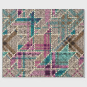 Papier Cadeau Imitation du motif de patchwork indien avec textur (Plat)