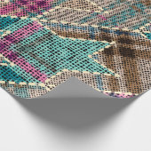 Papier Cadeau Imitation du motif de patchwork indien avec textur (Coin)