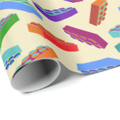 Papier Cadeau Immenses briques de construction pour enfants papi (Coin rond)