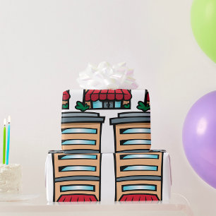 Papier Cadeau Immeuble de bureaux et de magasin en rez-de-chauss