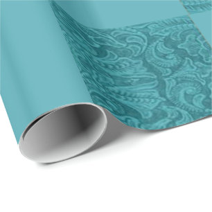 Papier Cadeau Impression à bloc Turquiose en cuir à outils Ouest