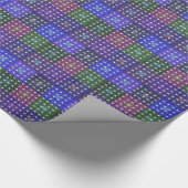 Papier Cadeau Impression À damiers bleu et violet (Coin)