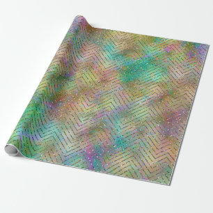 Papier Cadeau Impression à motif chevron de lumières arc-en-ciel