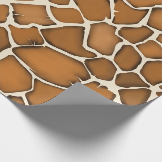 Papier Cadeau Impression à motif de fourrure de girafe (Coin)