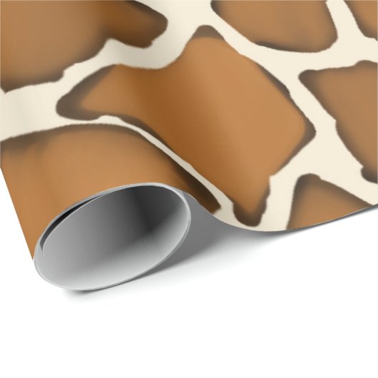 Papier Cadeau Impression à motif de fourrure de girafe (Coin rond)