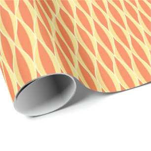 Papier Cadeau Impression à ruban du milieu du siècle - orange et