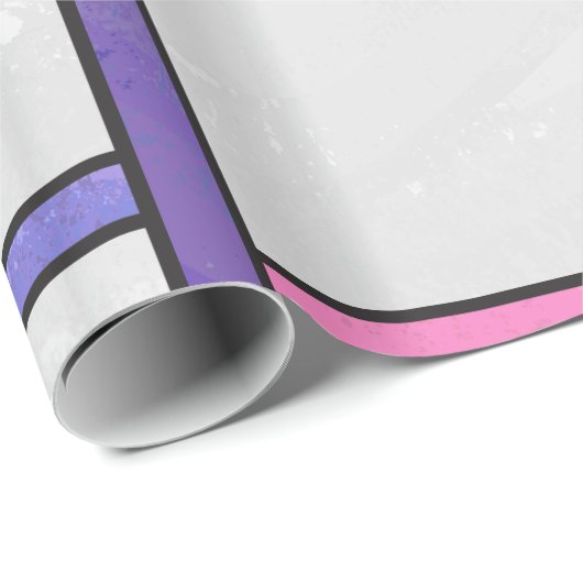 Papier Cadeau Impression blanc rose rose clair (Coin rond)