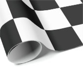 Papier Cadeau Impression bloc À damiers blanc noir (Coin rond)