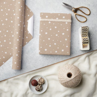 Papier Cadeau Impression Boho Rêveuse étoilée Enfants Pale Tan C