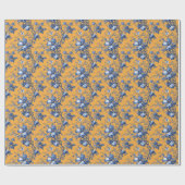 Papier Cadeau Impression botanique florale orange vibrant (Plat)