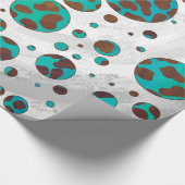 Papier Cadeau Impression Brown et Turquoise dalmate (Coin)