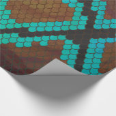 Papier Cadeau Impression Brown et Turquoise de serpent (Coin)