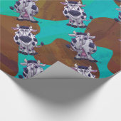 Papier Cadeau Impression Brown et Turquoise de vache (Coin)