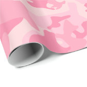 Papier Cadeau Impression Camo rose fille (Coin rond)