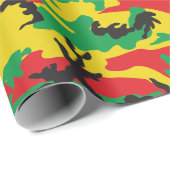 Papier Cadeau Impression camouflage Couleurs du drapeau Rasta (Coin rond)