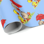 Papier Cadeau impression canard et canard (Coin rond)