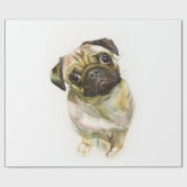 Papier Cadeau Impression carlin face | Chien de Carlin mignon (Plat)