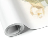 Papier Cadeau Impression carlin face | Chien de Carlin mignon (Coin rond)