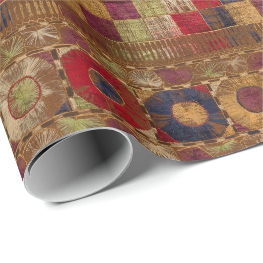 Papier Cadeau Impression composée indienne multicolore (Coin rond)