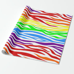 Papier Cadeau Impression d'animal arc-en-ciel tigre sans couture