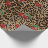 Papier Cadeau Impression d'animal Léopard Guépard à motif Cerise (Coin)