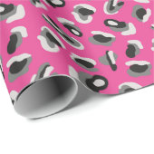 Papier Cadeau Impression d'animal rose (Coin rond)