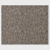 Papier Cadeau Impression d'animal sauvage thème safari marron (Plat)