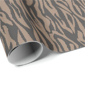 Papier Cadeau Impression d'animal sauvage thème safari marron (Coin rond)