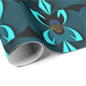 Papier Cadeau Impression d'art abstrait cyan (Coin rond)
