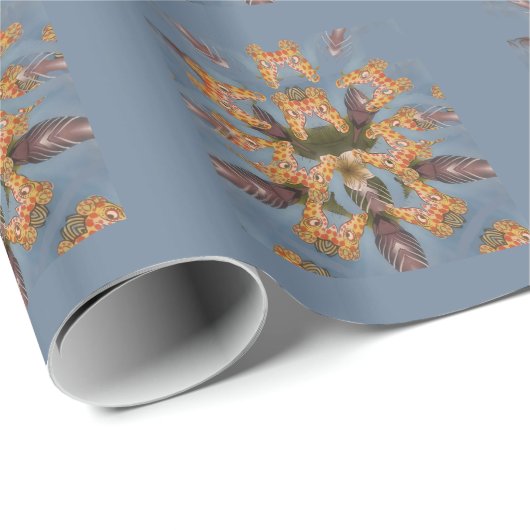 Papier Cadeau Impression d'art Abstrait Giraffe (Coin rond)