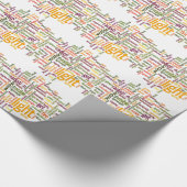 Papier Cadeau Impression d'art de nuage de mots lumineux (Coin)