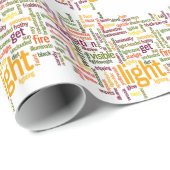 Papier Cadeau Impression d'art de nuage de mots lumineux (Coin rond)