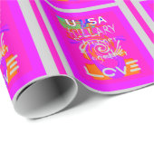 Papier Cadeau Impression d'art Hillary Inspiration en rose (Coin rond)