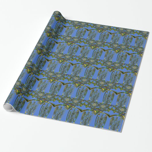 Papier Cadeau Impression d'art Iridescente avec design abstrait  (Déroulé)