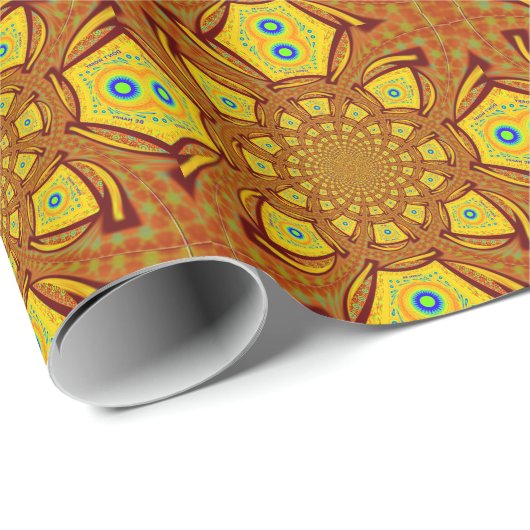 Papier Cadeau Impression d'art Kaleidoscope d'or (Coin rond)