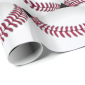 Papier Cadeau Impression de base-ball (Coin rond)