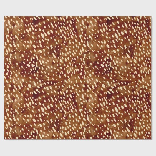 Papier Cadeau Impression de cerfs aquarelle (Plat)