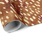 Papier Cadeau Impression de cerfs aquarelle (Coin rond)