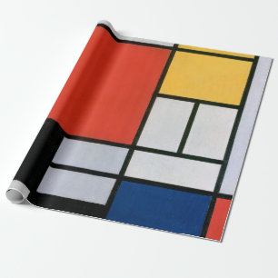 Papier Cadeau Impression de composition de Piet Mondrian rouge j